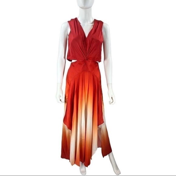 MAJE Resia Cutout Ombre Satin Slip Dress Maxi Dress NEW NWT Size Small; 36 - Picture 7 of 9
